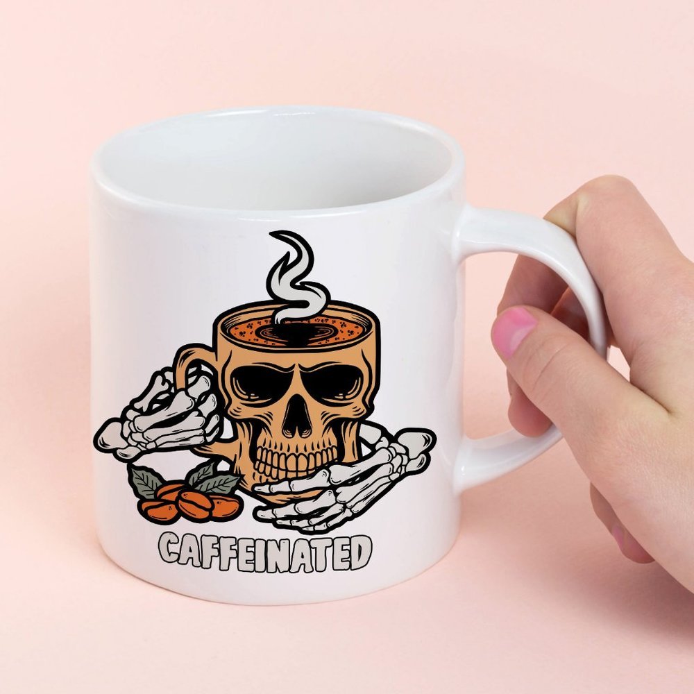 Caffeinated Skull Coffee Mug